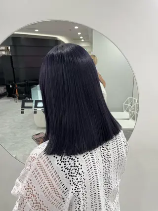 ロング カラー ラベンダー💜 グレージュ🩶のヘアスタイル