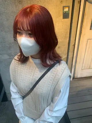 ミディアム カラー パーマ ヘアアレンジ メンズ キッズ 垢抜けカラー ヒロムのヘアスタイル