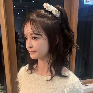 セミロング 、 ハルナのヘアスタイル