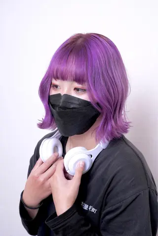ショート カラー パーマ ヘアアレンジ アイブロウ 推し活専用 【派手髪】飯野ゆかりのヘアスタイル