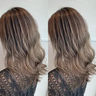 ロング カラー ヘアアレンジ 白髪ぼかしハイライト 茗荷谷駅徒歩2分のヘアスタイル