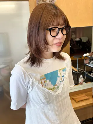 ミディアム 美空🐇 レイヤー / 透明感カラー🩰のヘアスタイル