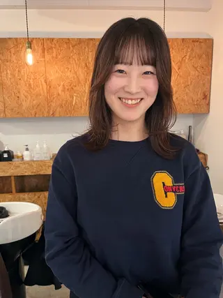 ミディアム 暖色/パーマ 🌼クニトウメイのヘアスタイル
