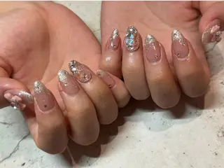 ネイル 韓国/ワンホン/長さ 出しつけ放題🎀のネイルデザイン