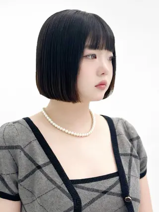 ショート カラー ヘアアレンジ 縮毛矯正🤍 盛れるボブ/ひかりのヘアスタイル