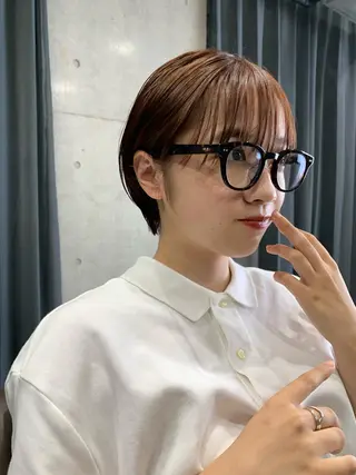 ショート カラー ボブパーマコテ巻き風 パーマNo1深江秀平のヘアスタイル