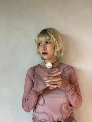 カラー パツボブ/暖色 西梅田/かえで🎀のヘアスタイル