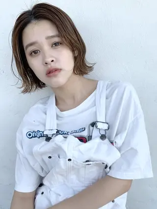 ショート カラー パーマ ヘアアレンジ ITbyALBUM 中野店のヘアスタイル