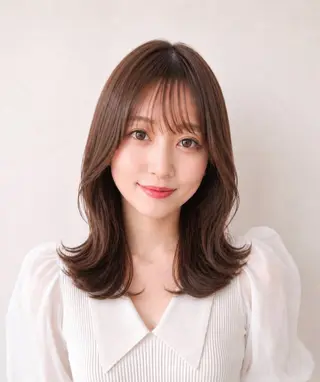 ミディアム 🧡くびれヘア/前髪 顔周り🧡久原結衣のヘアスタイル