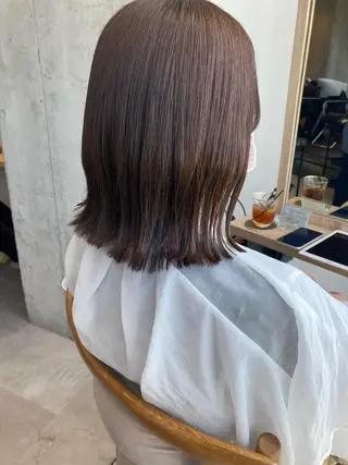 ミディアム ✨色持ちの良い艶 カラー✨蟹江真世のヘアスタイル