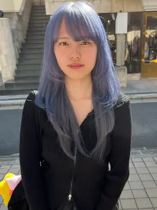 ロング カラー ヘアアレンジ ブリーチ矯正髪質改善 ✨オオエタクミのヘアスタイル
