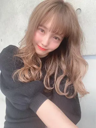 セミロング パーマ ヘアアレンジ ネイル マツエク・マツパ 韓国/トレンド レイヤー【101】のヘアスタイル