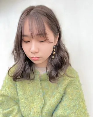 ミディアム カラー パーマ 縮毛矯正/ レイヤー/ミディアムのヘアスタイル