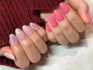ネイル 韓国/ワンホン/長さ 出しつけ放題🎀のネイルデザイン