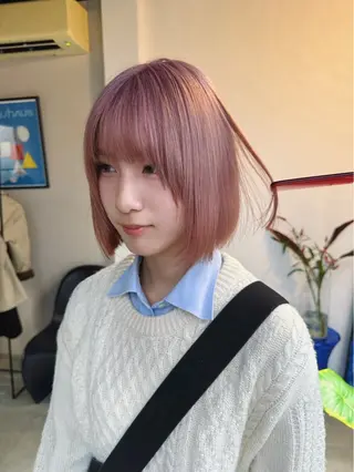 ショート カラー ブリーチ/ハイトーン レイヤーカット🌻響のヘアスタイル