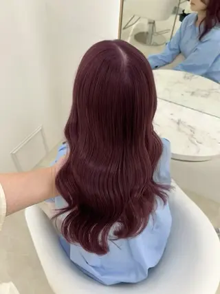 ロング カラー ayano/ピンク/ ラベンダーのヘアスタイル
