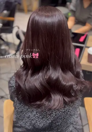 セミロング 表参道/ピンク♡ 盛れる顔周り♡amiのヘアスタイル