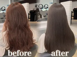 ロング カラー ブリーチ縮毛矯正飛我 韓国ヘア🫧のヘアスタイル