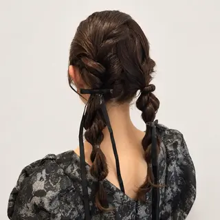 セミロング ヘアアレンジ ヘアセット・アレンジ 🌷Kasumi🌷のヘアスタイル