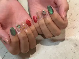ネイル 韓国/ワンホン/長さ 出しつけ放題🎀のネイルデザイン