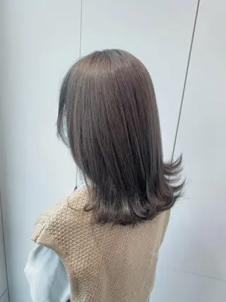 セミロング カラー ヘアアレンジ マツエク・マツパ ダブルカラー｜ なおき｜池袋美容師のヘアスタイル