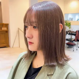 ミディアム カラー 倉敷サロンドクロエ ꕀ井上恋夢ꕀのヘアスタイル