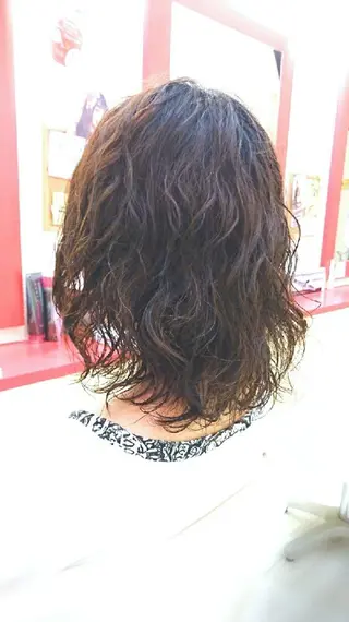 パーマ ミディアム Le Lien カジのヘアスタイル