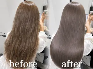 ロング カラー ブリーチ縮毛矯正🤍 韓国レイヤー🫧飛我のヘアスタイル