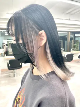 ミディアム カラー 💚透明感カラー💚 ♻️本間♻️のヘアスタイル