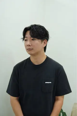 ミディアム パーマ メンズ メンズパーマ特化 カバヤマ リョウのヘアスタイル