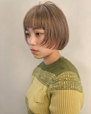 ショート カラー 🐈三毛猫ローライト ・mixカラー🐈のヘアスタイル