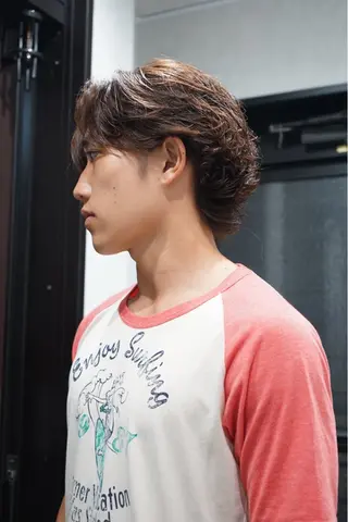 セミロング パーマ メンズ men’s hair / 隼翔のヘアスタイル
