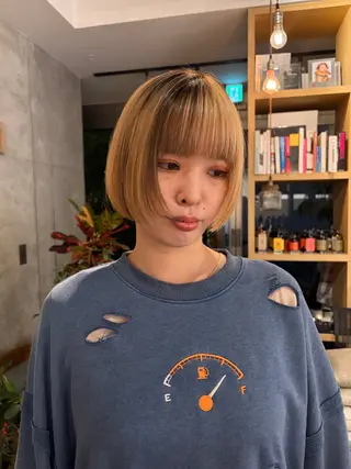 ショート ⭐️植田瑠菜⭐️ カラー／縮毛矯正のヘアスタイル