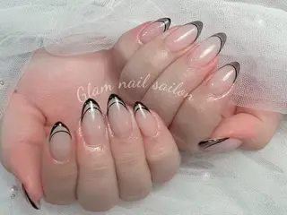 ネイル エツメ💅 長さ出し🎀デザインのネイルデザイン