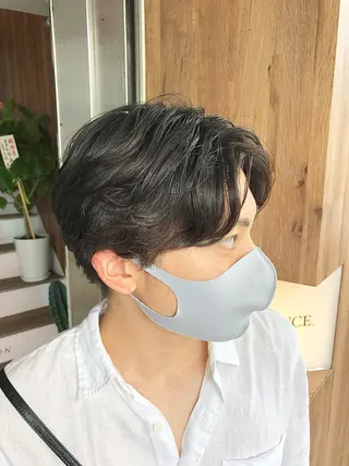 パーマ メンズ 【ブリーチ無しW】 【暗髪&暖色系】圭真のヘアスタイル