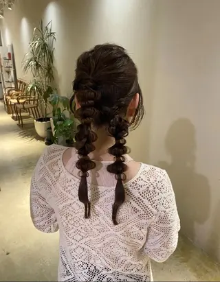 ヘアアレンジ さわ/博多/ ベージュ/ハイトーンのヘアスタイル