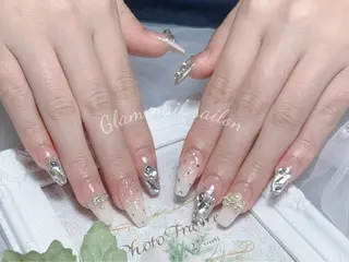 ネイル エツメ💅 長さ出し🎀デザインのネイルデザイン