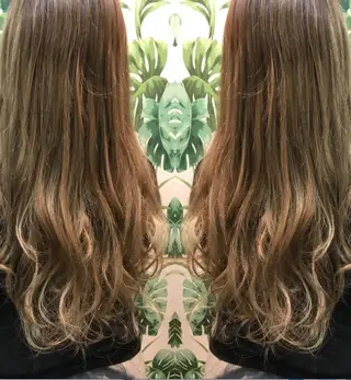 ロング カラー パーマ ヘアアレンジ 大阪レミーエクステ チビ編み込みのヘアスタイル