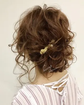 セミロング カラー パーマ ヘアアレンジ ネイル マツエク・マツパ 吉川 宙翔のヘアスタイル