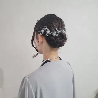 セミロング ヘアアレンジ ヘアセットサロン 渥美寿美翔のヘアスタイル