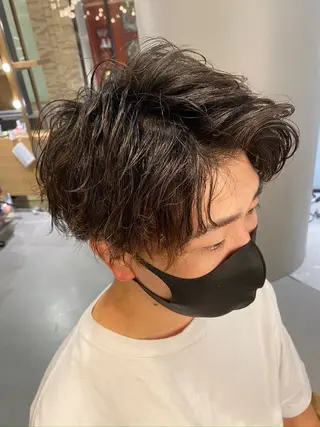 ショート パーマ メンズ 梅田茶屋町メンズ 専門美容師 山元一平のヘアスタイル