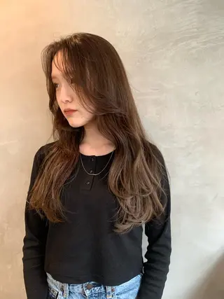 ロング カラー メンズ 落合希 Olivebeigeのヘアスタイル