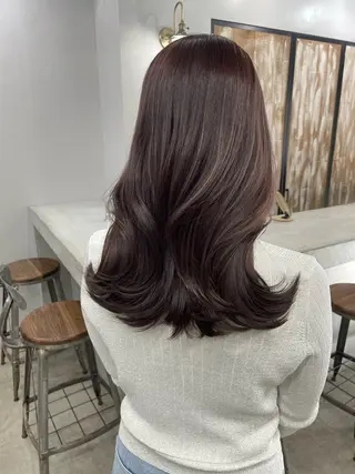 セミロング カラー 新宿/韓国ヘア/ 髪質改善ストレートのヘアスタイル