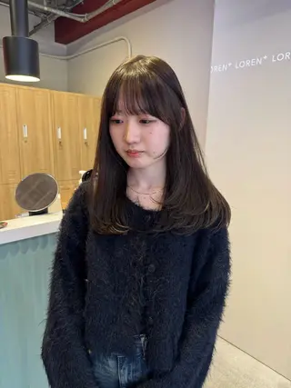 セミロング カラー レイヤーカット 鈴木駿介のヘアスタイル