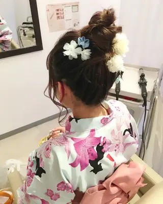 セミロング カラー パーマ ヘアアレンジ brille ~eyelash~のヘアスタイル