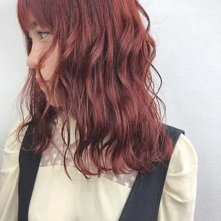 ミディアム カラー ヘアアレンジ 韓国レイヤーカット/ 儚げカラーチナツのヘアスタイル
