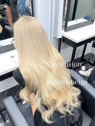 ロング カラー エクステ🩵ブリーチ 韓国ヘア🩵KAEのヘアスタイル
