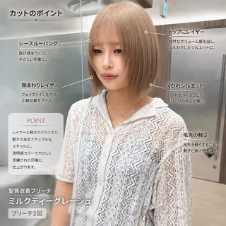 ミディアム 似合わせボブ•レイヤ ー•ウルフ/髪質改善のヘアスタイル