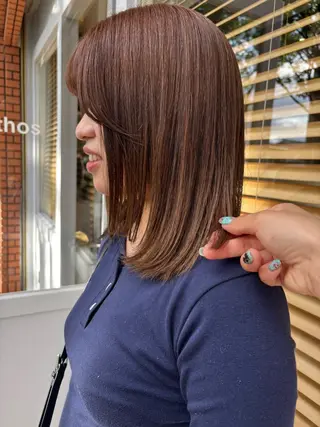 ミディアム カラー 熊取谷 茉那のヘアスタイル