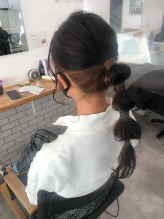 ロング カラー ヘアアレンジ RU RIのヘアスタイル